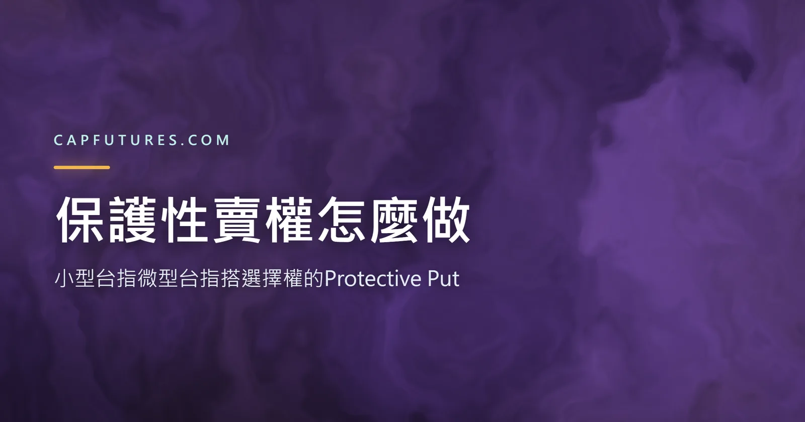 保護性賣權示意圖：小型台指微型台指搭台指選擇權的Protective Put避險